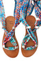 Sandali avvolgenti con foulard in seta "Tile".